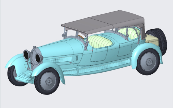 EVR269 Bugatti T38/44  Dual Cowl Torpedo Sport Phaeton Lavocat & Marsaud 1927 fermée